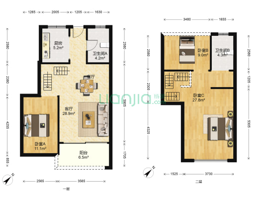 西湖怡景园 3室1厅2卫 101平方