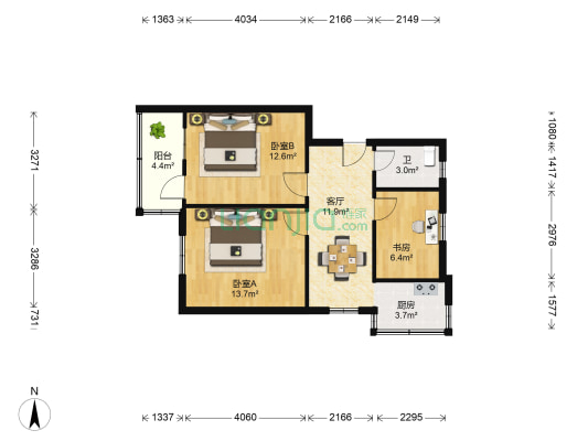 三秀弄 3室1厅1卫 68平方