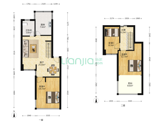 学林苑 3室1厅1卫 102平方
