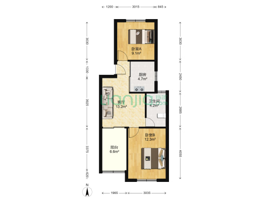 金藤苑 2室1厅1卫 63平方