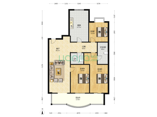 滨河小区(迎泽区) 3室1厅2卫 178平方