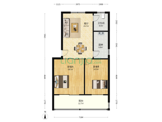 承德南路18号 2室1厅1卫 101平方