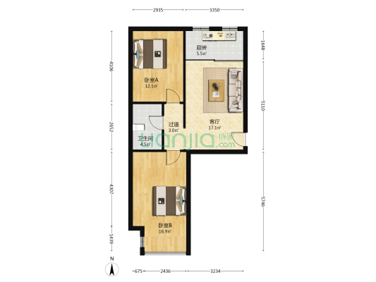 港升美丽园 2室1厅1卫 73平方