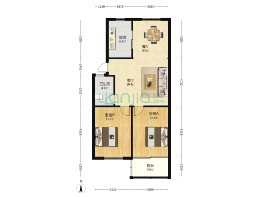 营基弄 2室2厅1卫 85平方