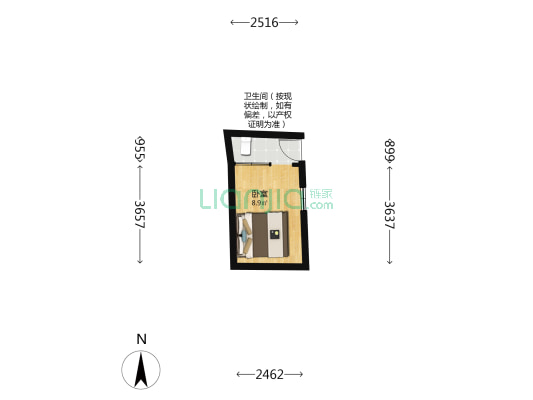 五四大街 1室0厅1卫 14平方