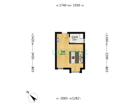 豪派特服务公寓 1室0厅1卫 28平方