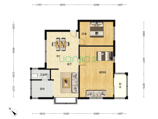 广东工业大学沙河校区 1室1厅1卫 87平方