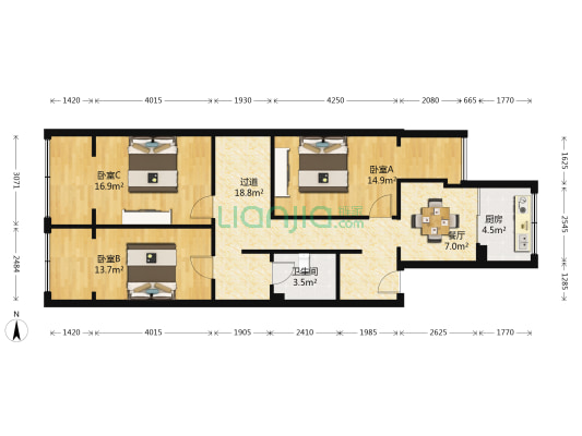 浣花北路26号 3室1厅1卫 99平方
