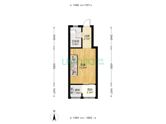实达温泉花园 1室0厅1卫 34平方