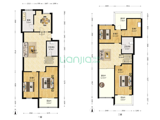 南台巷东 5室3厅2卫 121平方