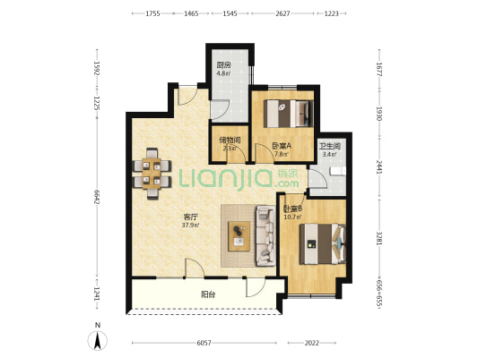 黄金怡海苑四期 2室1厅1卫 98平方