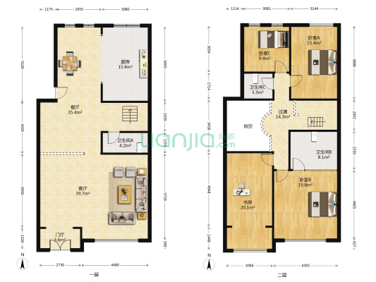 中海国际社区观邸 4室2厅3卫 223平方