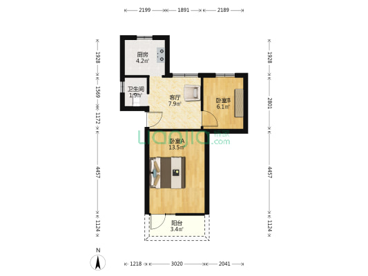 陈新里28号 2室1厅1卫 47平方