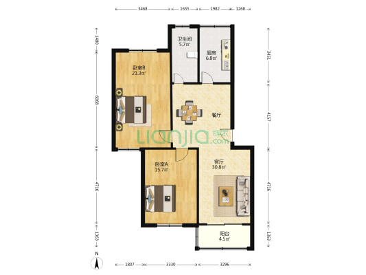 金寨路126号 2室1厅1卫 101平方