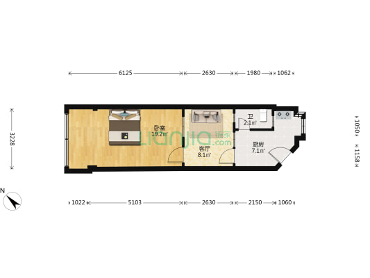 五福社区福盛大院 1室1厅1卫 40平方
