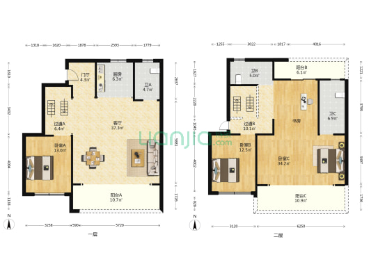 建发天敔湾 3室1厅3卫 168平方