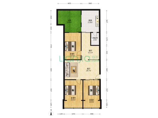 营盘路53号 3室2厅1卫 87平方