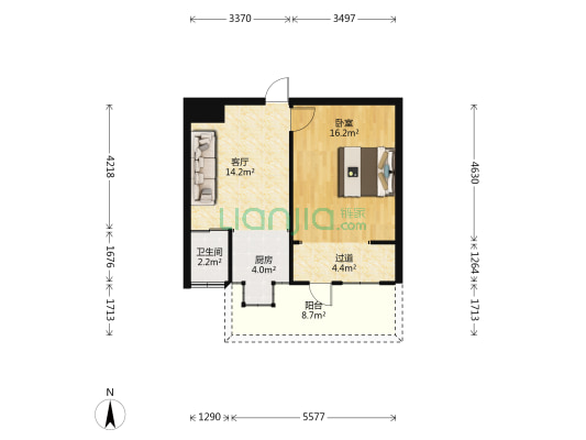 冶金105街坊 1室1厅1卫 41平方
