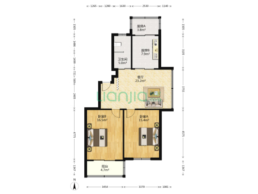惠畅里 2室1厅1卫 96平方