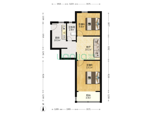 温宿路39弄 2室1厅1卫 63平方