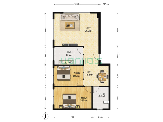 安宁西路516号 2室2厅1卫 98平方