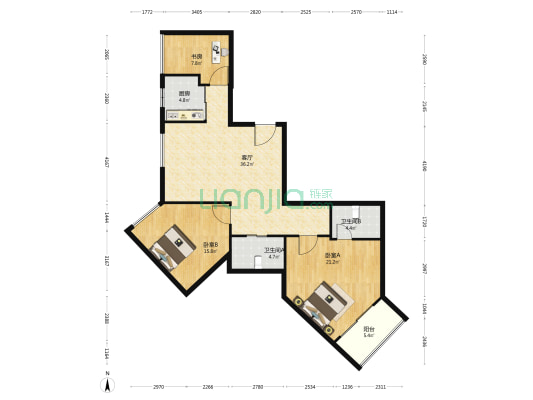 壬子巷大厦 3室1厅2卫 145平方