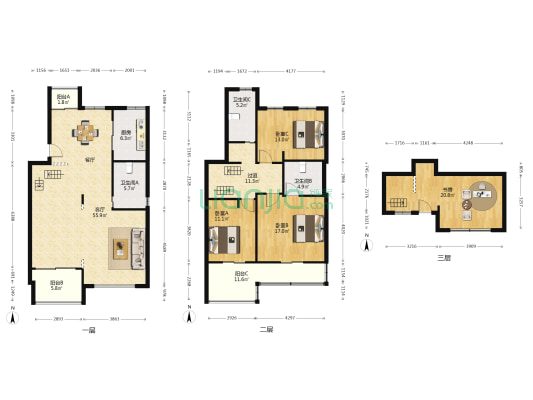 慈湖逸墅 4室1厅3卫 166平方