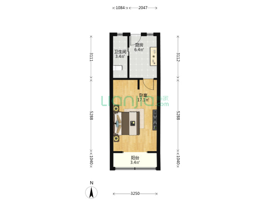 祥康里 1室0厅1卫 36平方