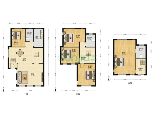 满庭芳 5室2厅3卫 223平方