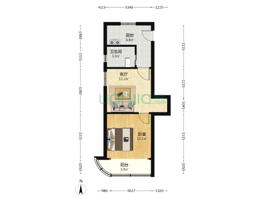 石油大院 1室1厅1卫 47平方