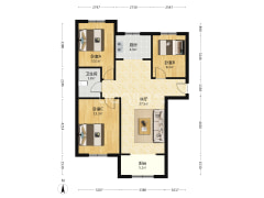 牛津花园 朝南两居 好楼层，采光视野无遮挡-涿州鹏渤印象城牛津花园户型图