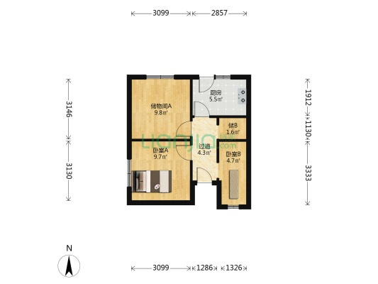 人民南路三段15号 2室0厅0卫 46平方