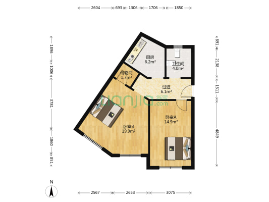 新跃里 2室0厅1卫 67平方