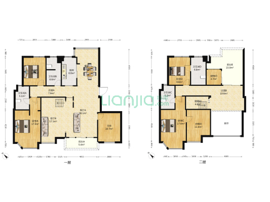 绿景花园 5室3厅4卫 253平方