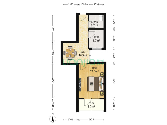 福林里 1室1厅1卫 44平方