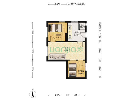 拥政北街 2室1厅1卫 48平方