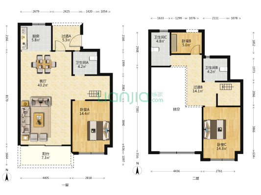 祥源森林之光 3室1厅3卫 148平方
