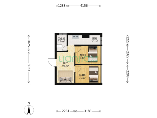 泰禾御西湖 2室1厅1卫 41平方