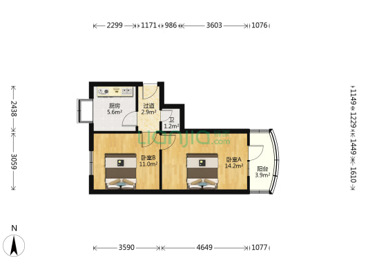 省药品检验所住宅小区 2室0厅1卫 42平方