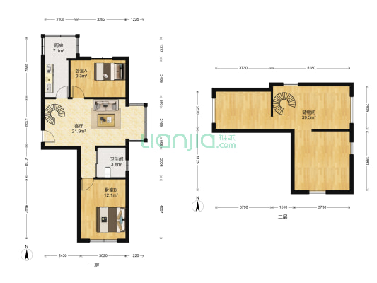 银河湾家园 2室1厅1卫 70平方