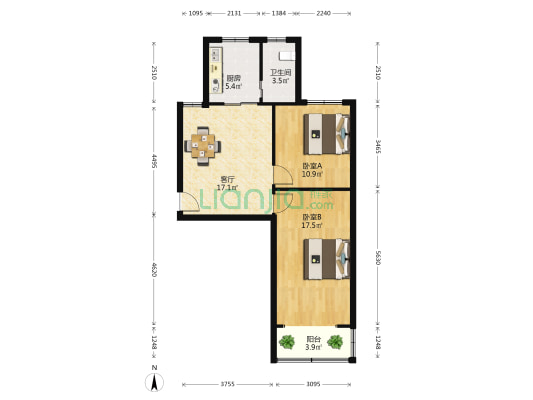 河北物产企业集团 2室1厅1卫 70平方