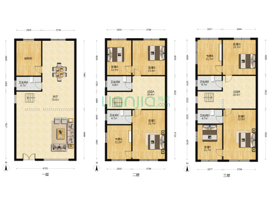 榭乡名邸 8室1厅5卫 349平方