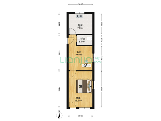 新南大楼 2室0厅1卫 46平方