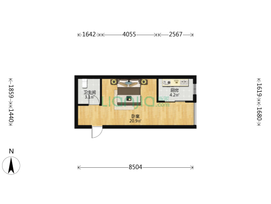 高新智尚 1室0厅1卫 40平方