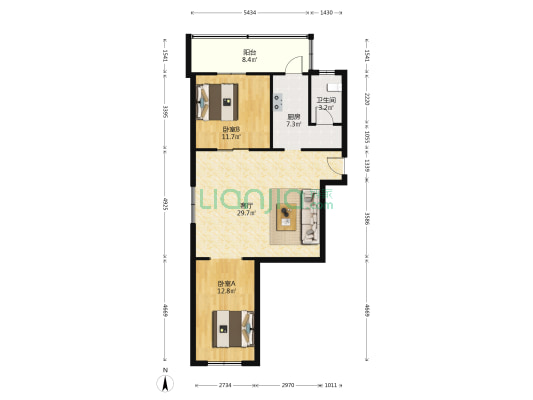 瑞顺里 2室1厅1卫 87平方