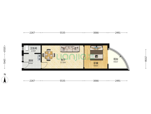 华阳路66弄 1室1厅1卫 50平方
