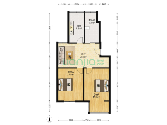 龙王桥新村 2室1厅1卫 106平方