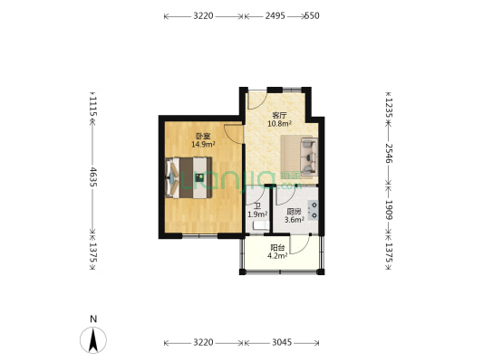 顺河路13号 1室1厅1卫 42平方