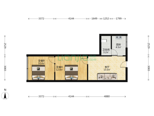 七砂综合楼 2室1厅1卫 57平方
