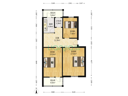 生产资料服务公司家属院 3室0厅1卫 73平方